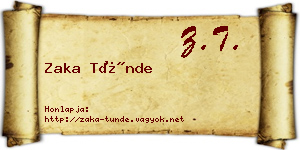 Zaka Tünde névjegykártya